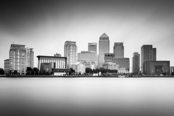 Canary Wharf, Black and White, Long Exposure, London, England, Ivo Kerssemakers