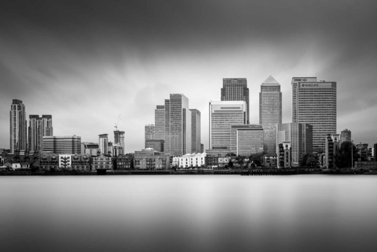 Canary Wharf, London, Black and White, B&W, Long Exposure, England, Ivo Kerssemakers