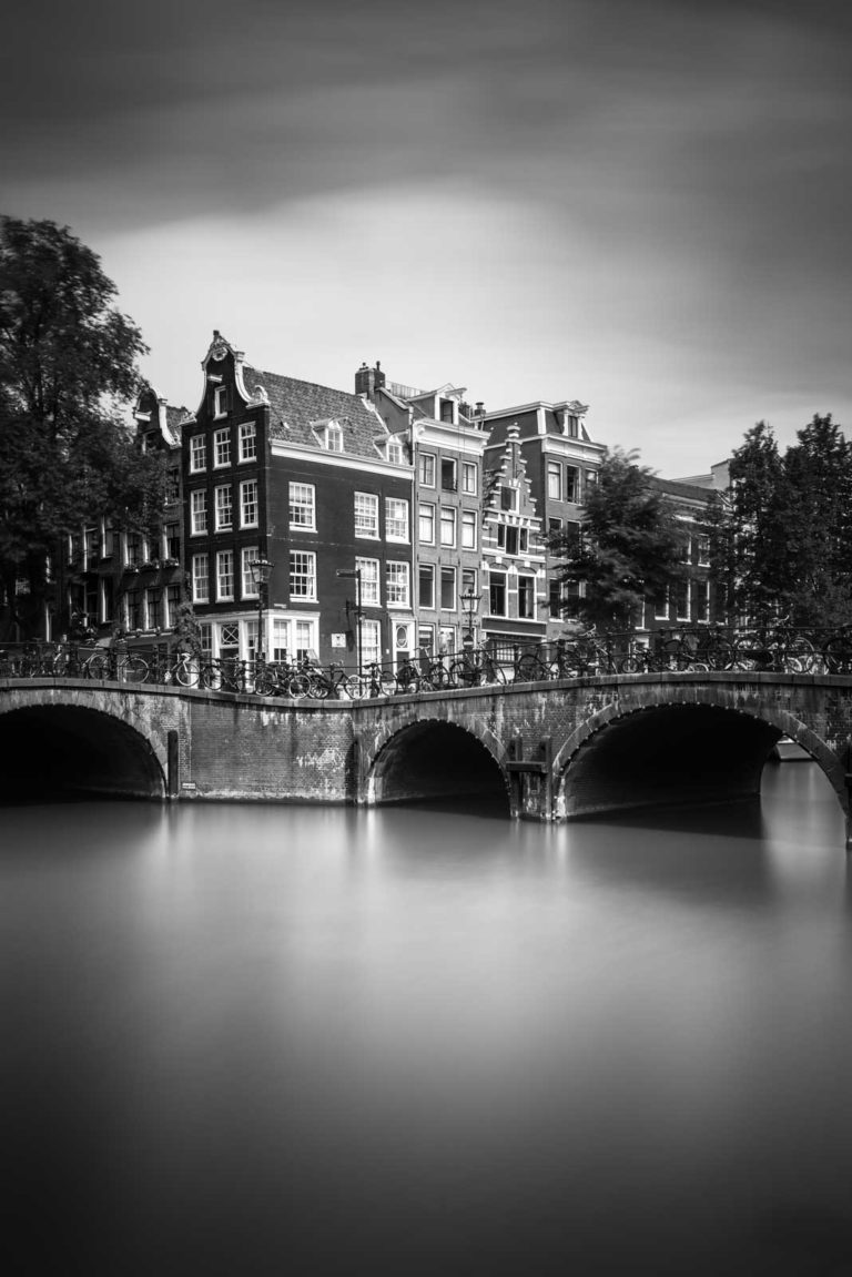 Amsterdam, Leliegracht, Keizersgracht, Black and White, Long Exposure, Ivo Kerssemakers, Canals, Architecture, Netherlands, Holland, Fine Art, B&W