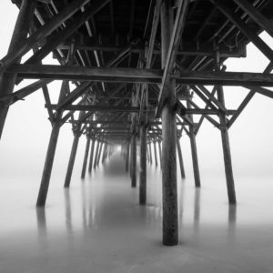 Garden City, Pier, South Carolina, Fog, Mist, Ocean, Beach, Long Exposure, Black and White, B&W, Fine Art, Ivo Kerssemakers
