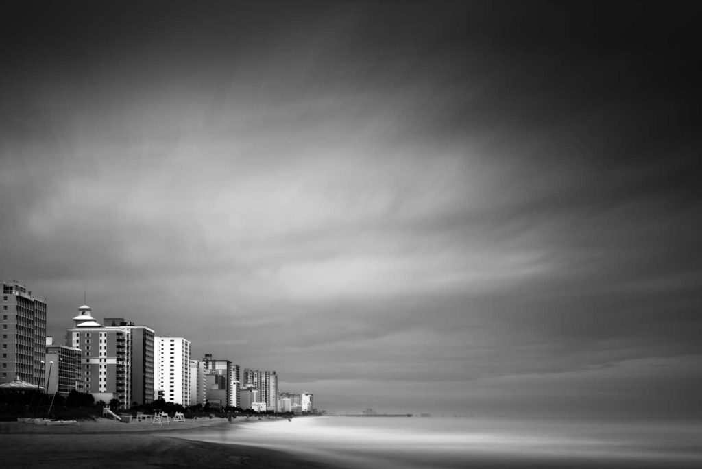 Myrtle Beach, South Carolina, Black and White, Long Exposure, B&W, Beach, Ocean, Ivo Kerssemakers
