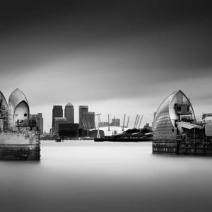 Thames Barrier, London, England, Black and White, B&W, Long Exposure, Ivo Kerssemakers