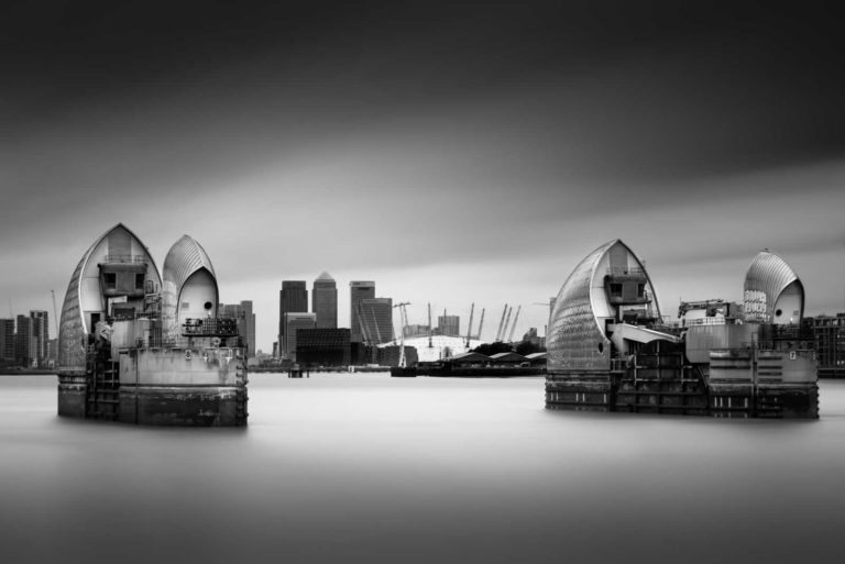 Thames Barrier, London, England, Black and White, B&W, Long Exposure, Ivo Kerssemakers