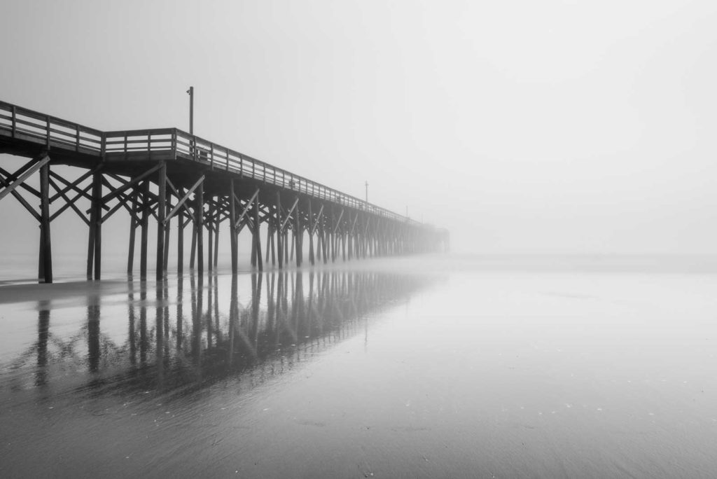 Pawleys Island Pier, Black and White, Fog, Long Exposure, South Carolina, Ivo Kerssemakers