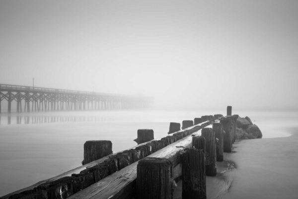Pawleys Island, Pier, Groin, Black and White, Fog, Long Exposure, South Carolina, Ivo Kerssemakers