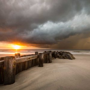 Pawleys Island, Groin, Sunrise, Beach, Clouds, South Carolina, Coast, Ivo Kerssemakers